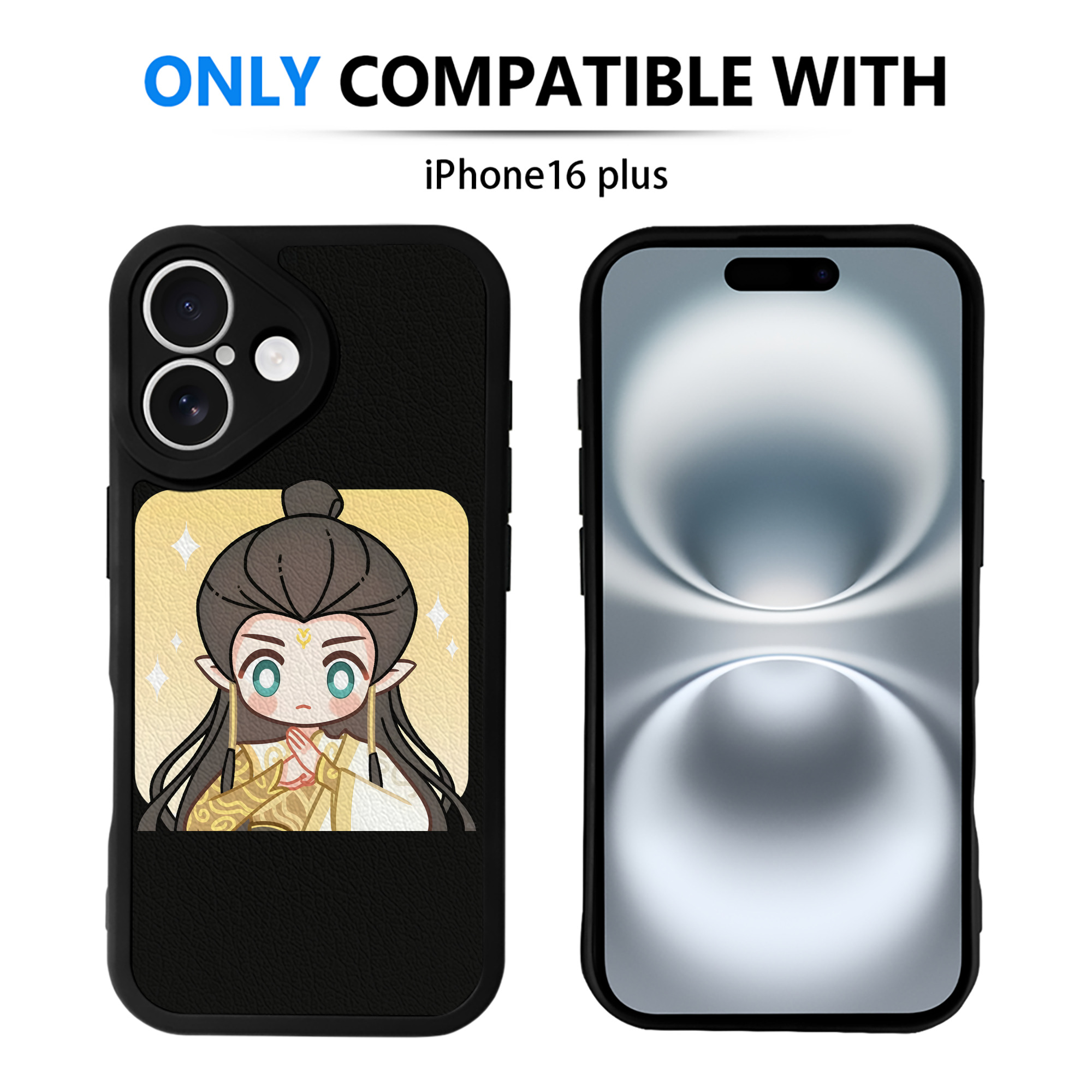 （画像用） Ne Zha 2 ナタ 魔童の大暴れ 【iPhone 16シリーズ対応】シリコンスマホケース（レザー調） 材質：シリコン